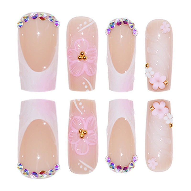 Artistic Floral Nail Extensions Acalora