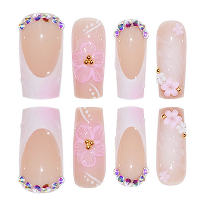 Artistic Floral Nail Extensions Acalora