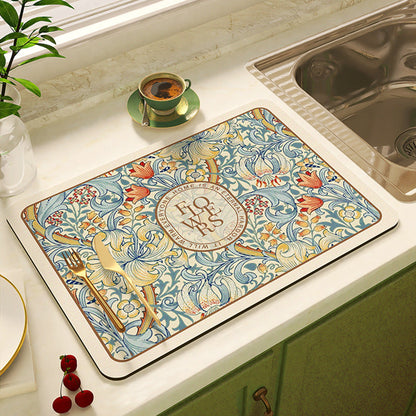 Floral Design Kitchen Mat