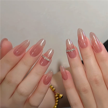 Elegant Stiletto Press-On Nail Art with Gem Accents Acalora