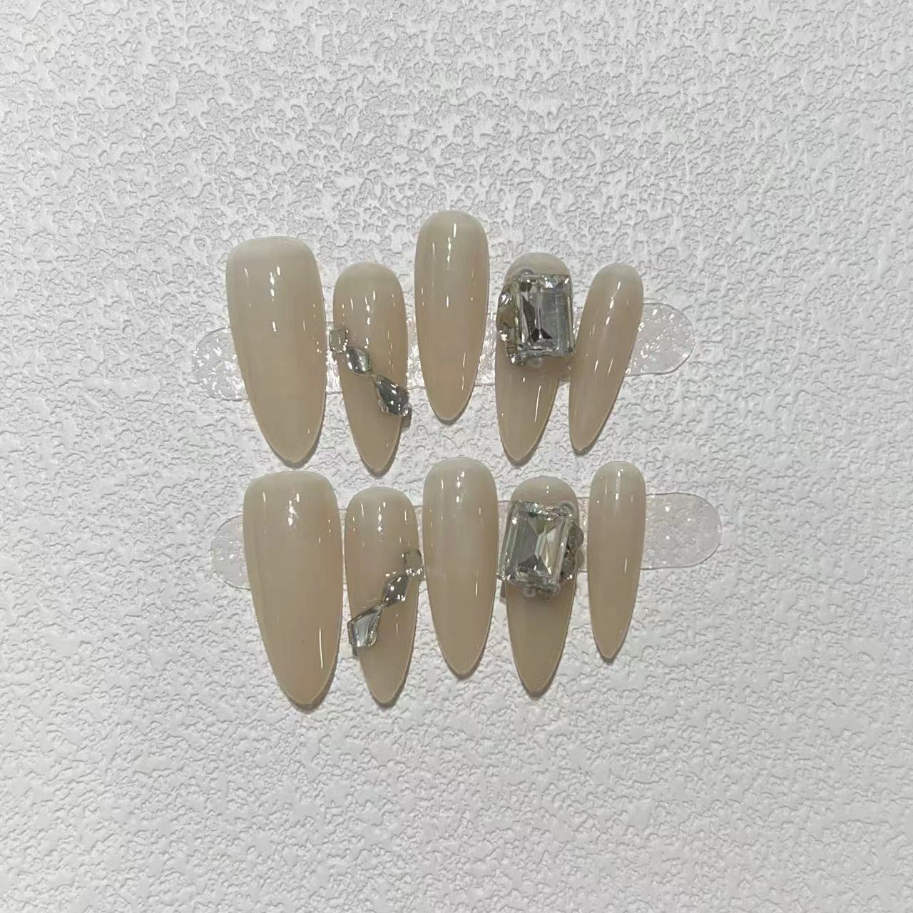 Elegant Stiletto Press-On Nail Set with Rhinestone Accents Acalora