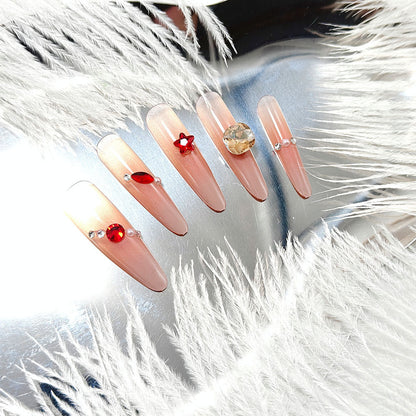 Artificial nails with glamorous decorations Acalora