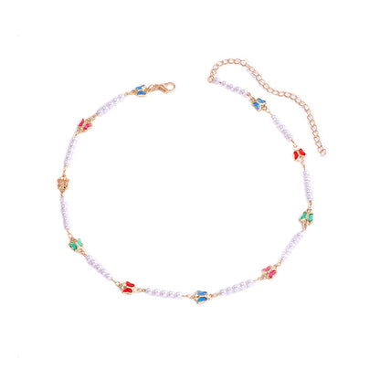 Decorative Pearl and Butterfly Eyewear Chain Acalora