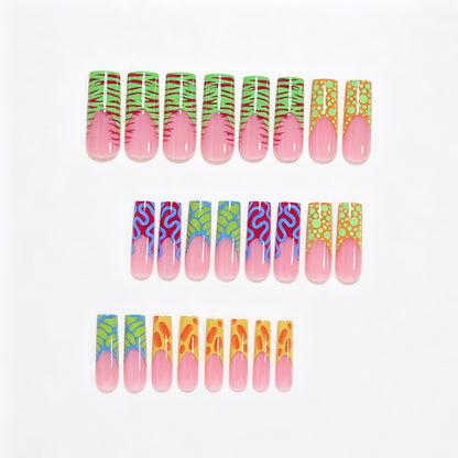 Vibrant Abstract Nail Art Tips Acalora