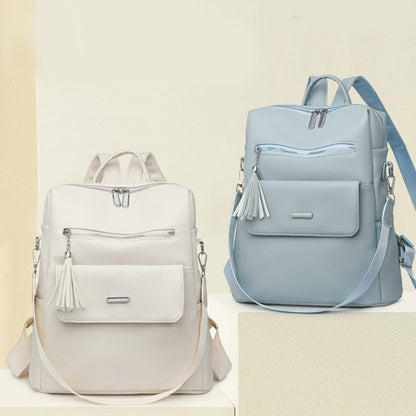 Stylish Multi-Pocket Leather Backpack Acalora 1788673935