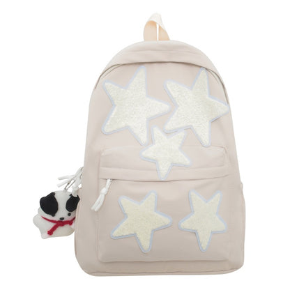 Star-Embroidered Casual Backpack Acalora