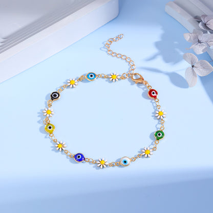 Charming Daisy and Evil Eye Bracelet Acalora