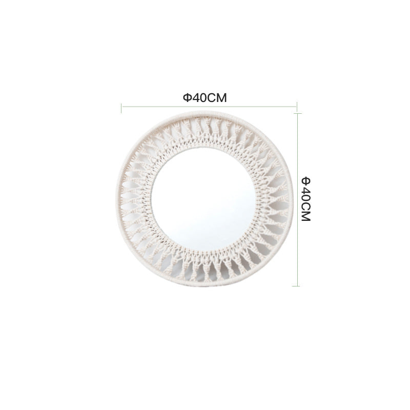 Beef Wall Mirror with Macrame Frame