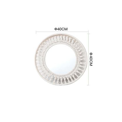 Beef Wall Mirror with Macrame Frame