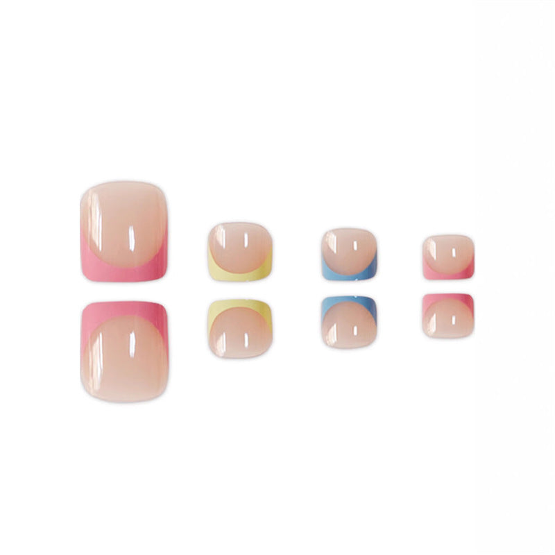 Colorful French Tip Pedicure Acalora