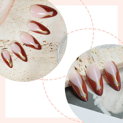 Artistic Nail Art Set with Elegant Swirl Design Acalora