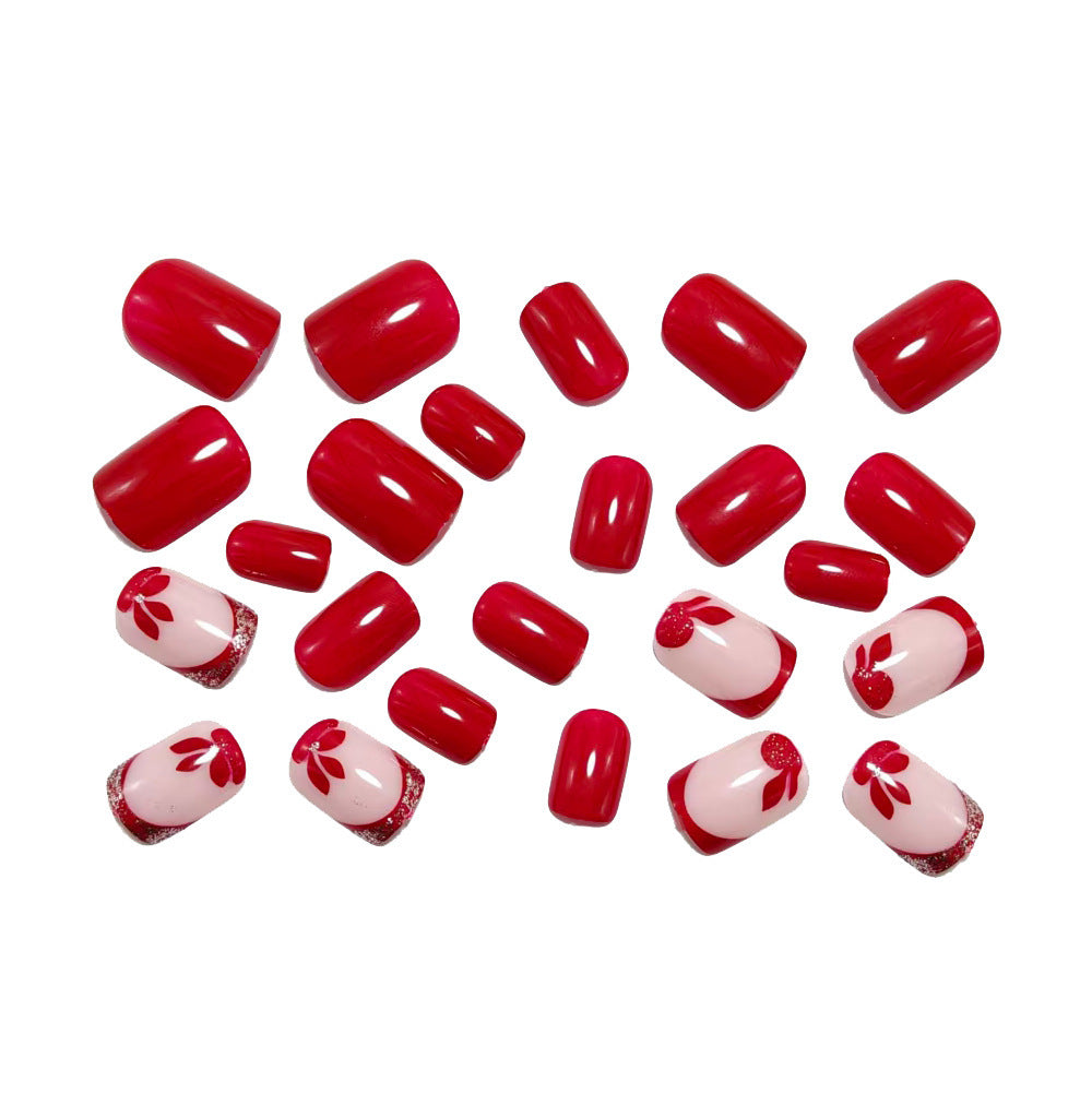 Artificial nails with floral design and elegant glitter details Acalora