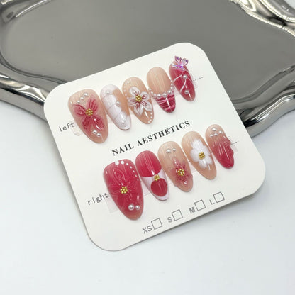 Professional Press-On Nail Set with Trendy Designs Acalora