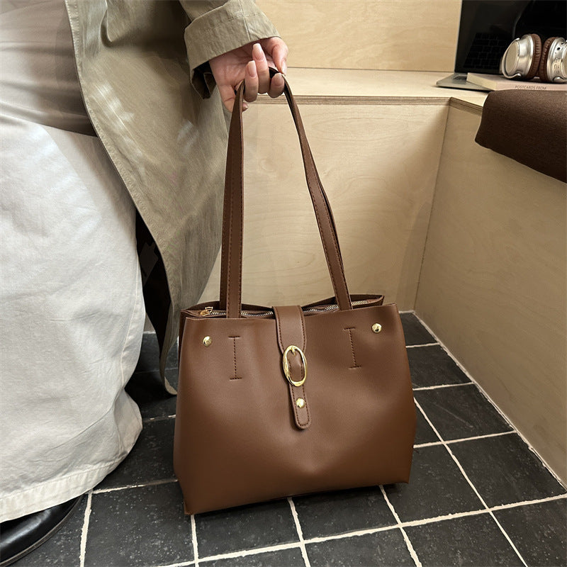 Structured Leather Tote Bag Acalora