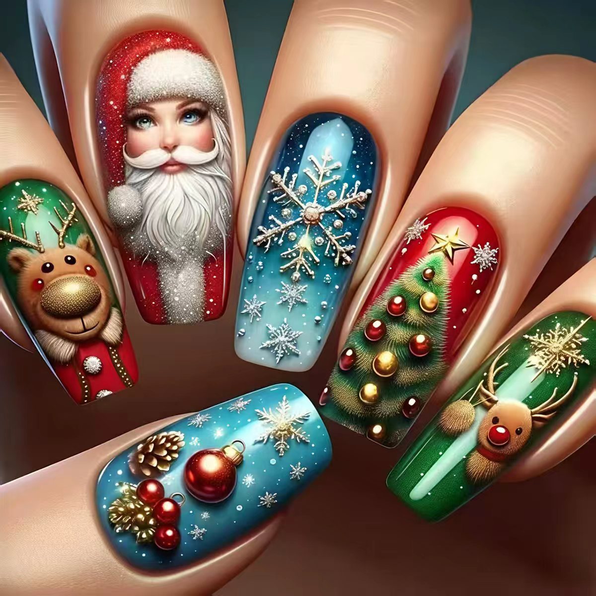 Festive Winter-Themed Nail Art Acalora 1788155576