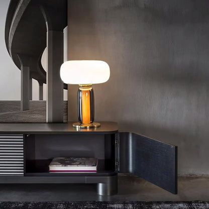 Decorative Glass Table Lamp with Elegant Gold Accents