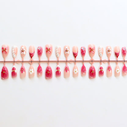 Premium Floral Press-On Nail Art Collection Acalora