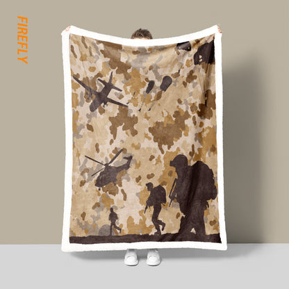 Unisex Tactical Camo Fleece Throw Blanket
