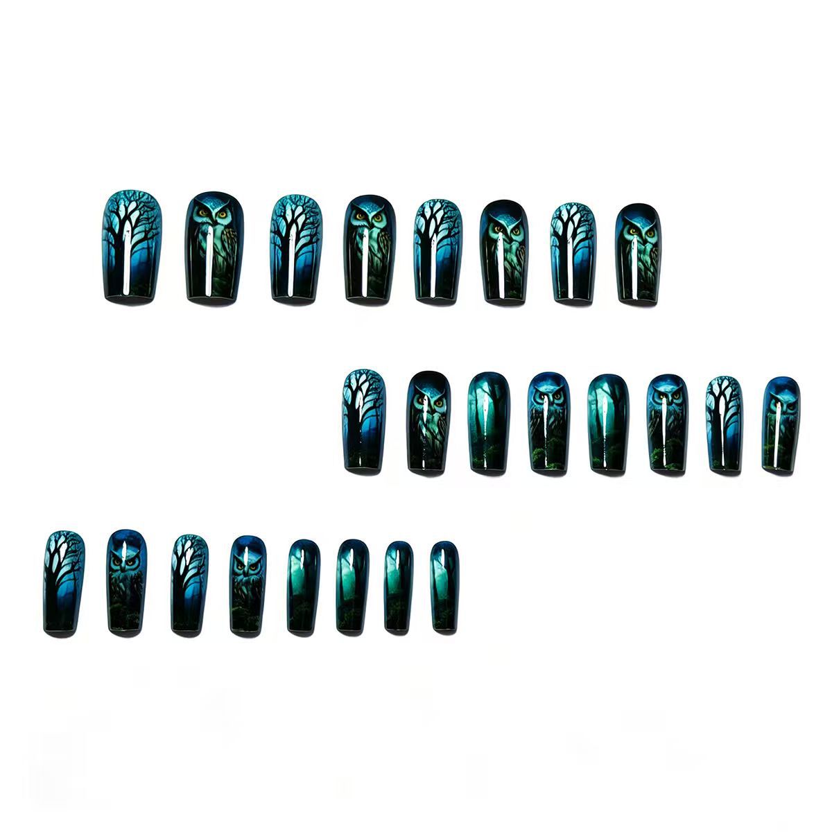 Artistic Forest-Themed Nail Art Acalora