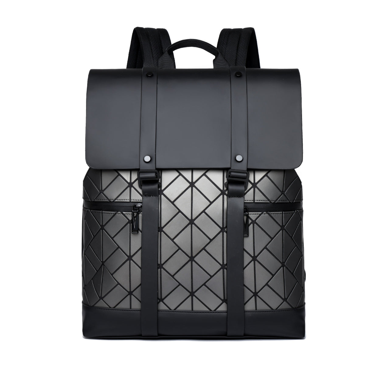 Geometric Pattern Rolltop Backpack Acalora