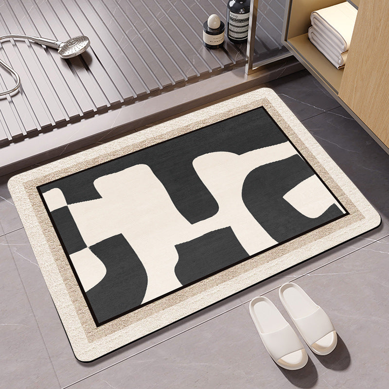 Textured Geometric Bath Mat Acalora