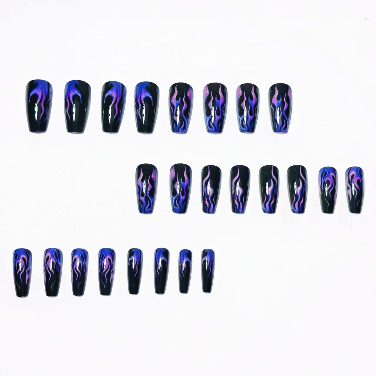 Artistic Flame-Patterned Nail Art Acalora