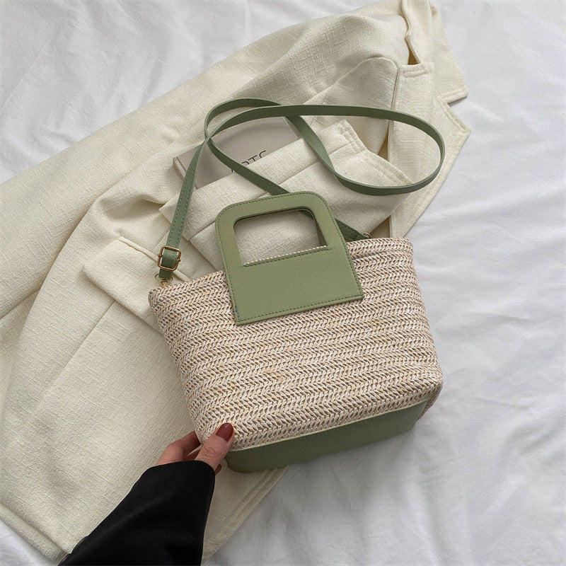 Modern Textured Woven Handheld Bag Acalora