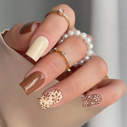 Premium Press-On Nail Set with Artistic Designs Acalora