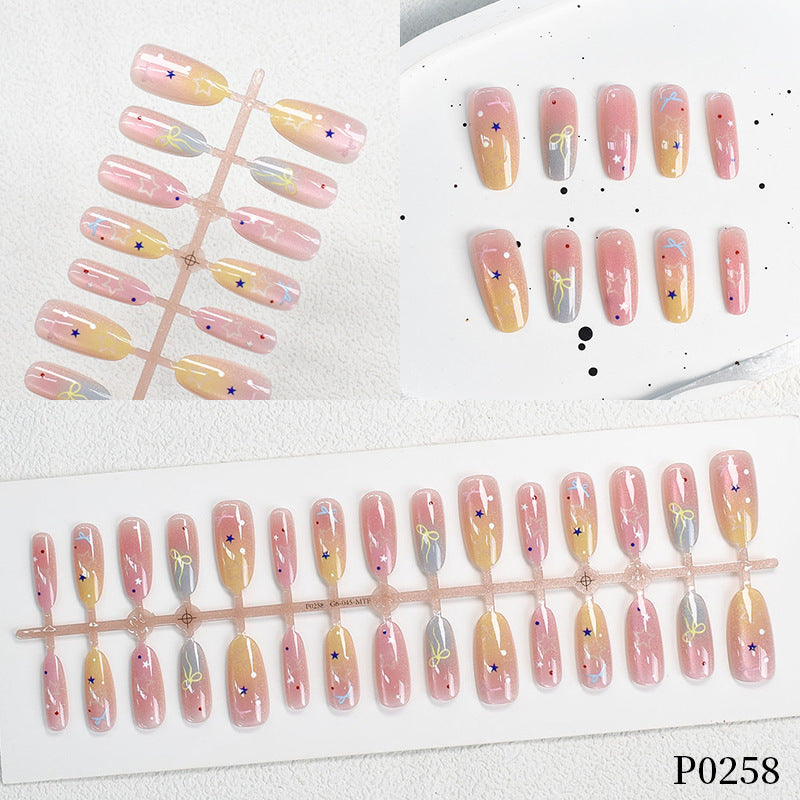 Colorful Patterned Press-On Nail Art Set Acalora