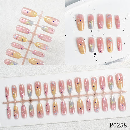 Colorful Patterned Press-On Nail Art Set Acalora