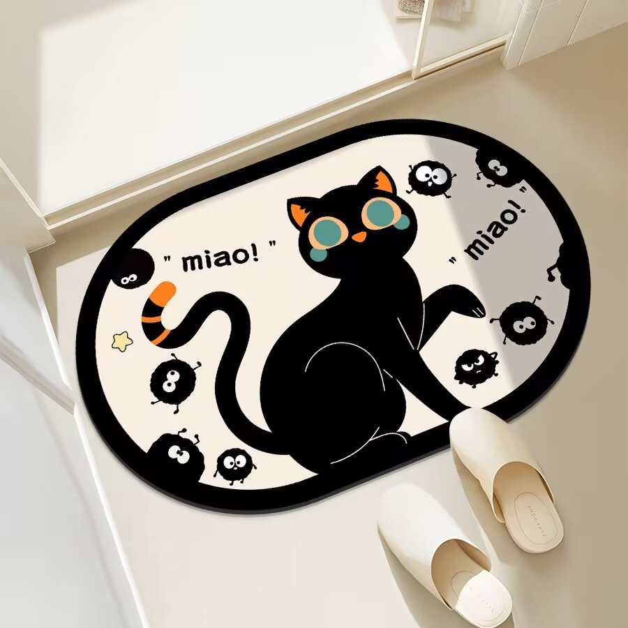 Fun Cat-Themed Bathroom Mat