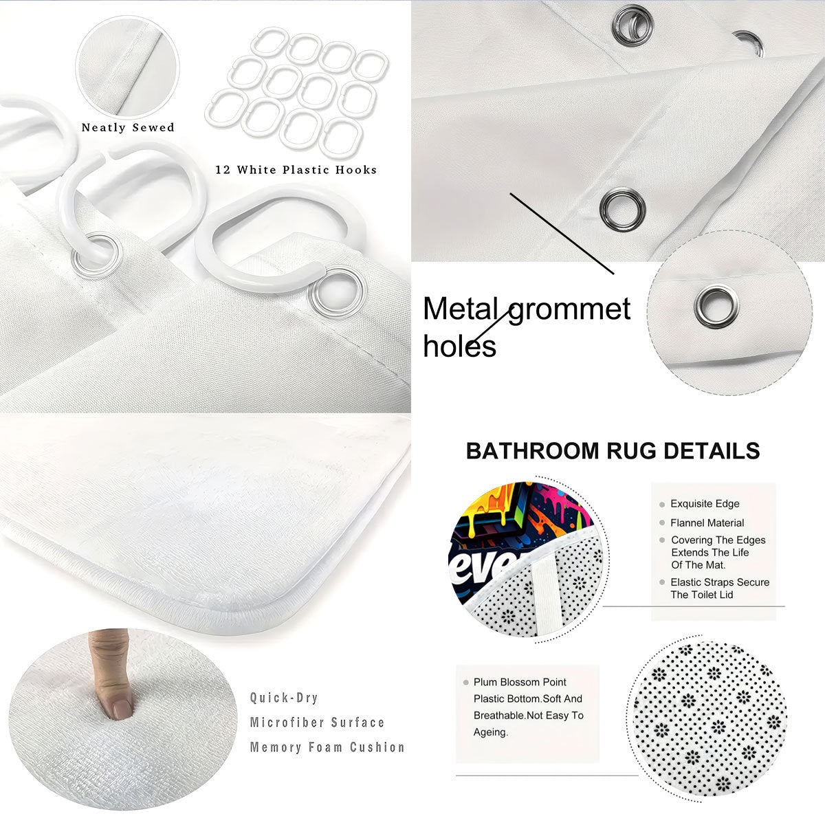 Digital Art-Themed Four-Piece Bathroom Set