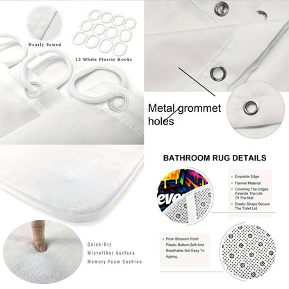 Digital Art-Themed Four-Piece Bathroom Set