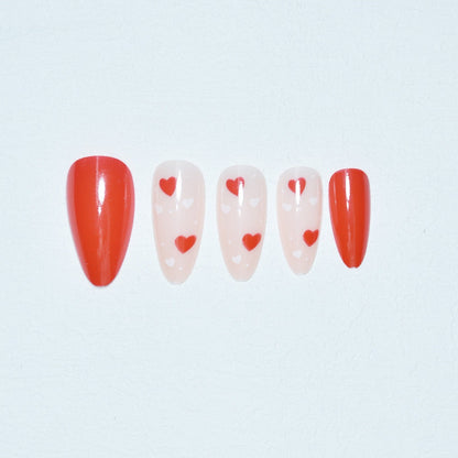 Heart-Themed Nail Art Acalora