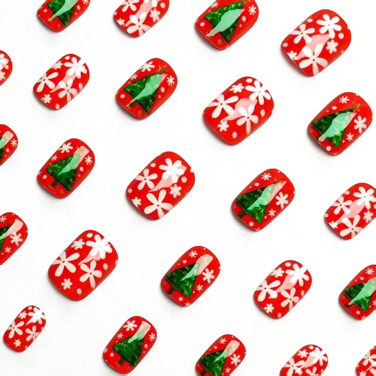 Festive 3D Christmas Tree Nail Art Acalora