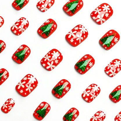 Festive 3D Christmas Tree Nail Art Acalora
