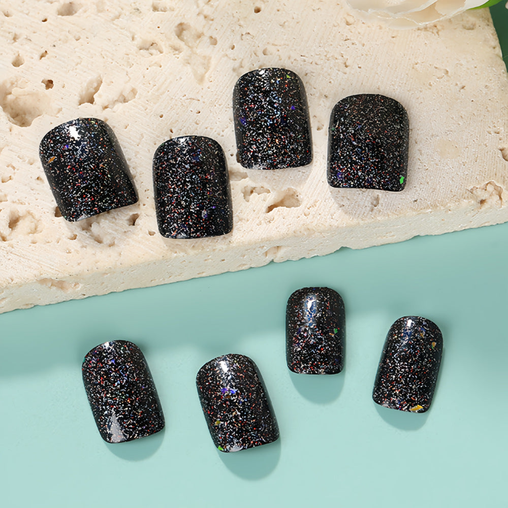 Shiny artificial nails with sparkling glitter Acalora