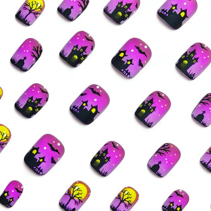 Artistic Halloween Scene Nail Art Acalora