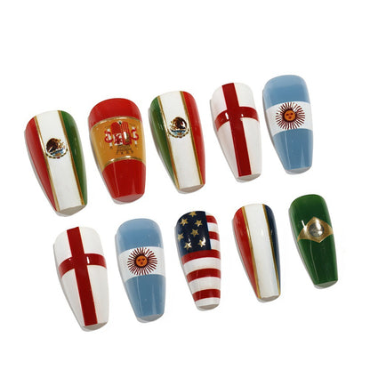 Artificial nails with national flag designs Acalora