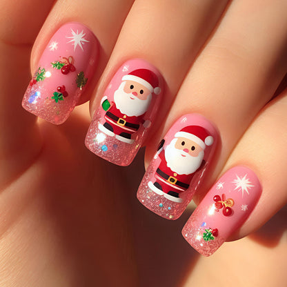 Festive 3D Santa Nail Art Acalora