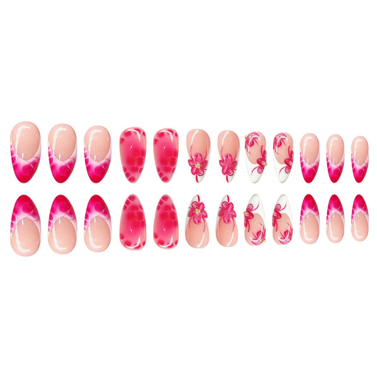Artistic Floral Stiletto Nail Art Acalora