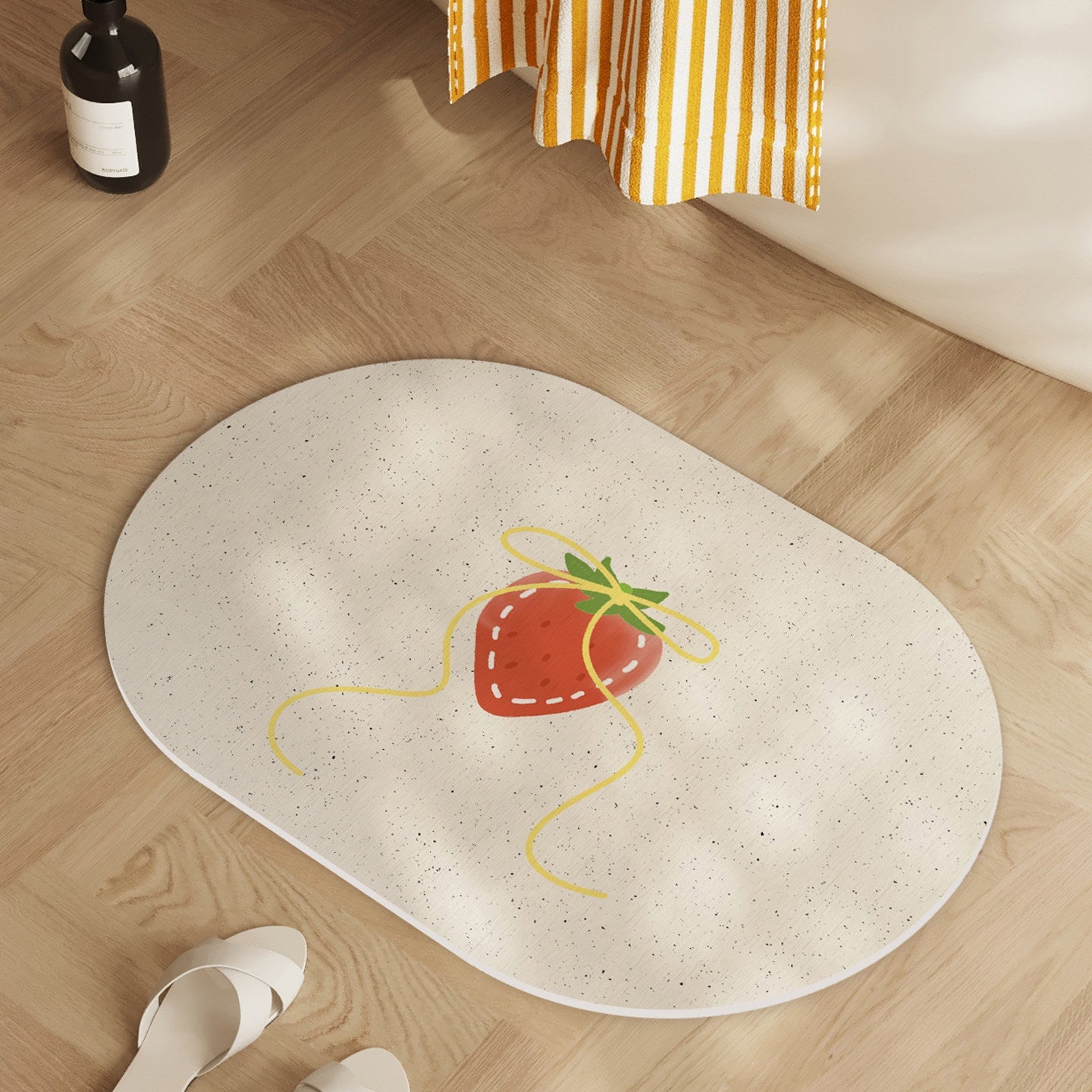 Playful Lemon-Themed Bath Mat