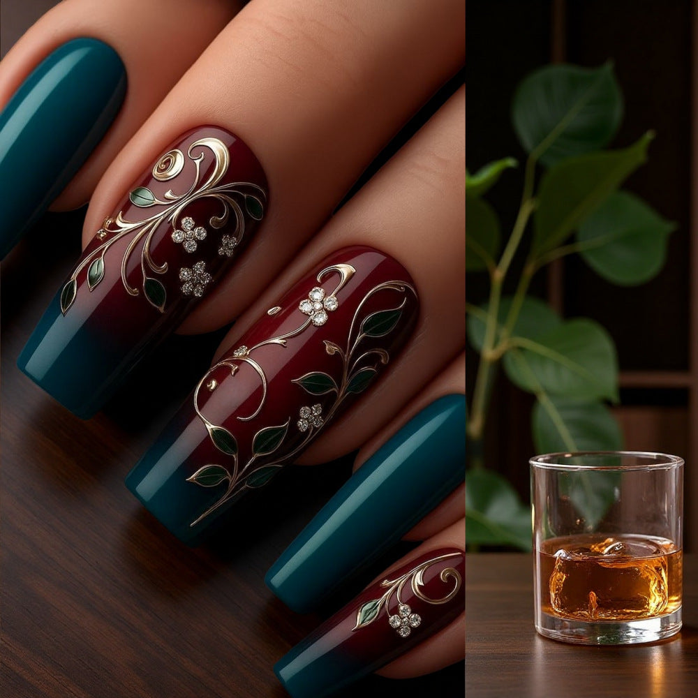 Artificial nails with elegant floral design Acalora