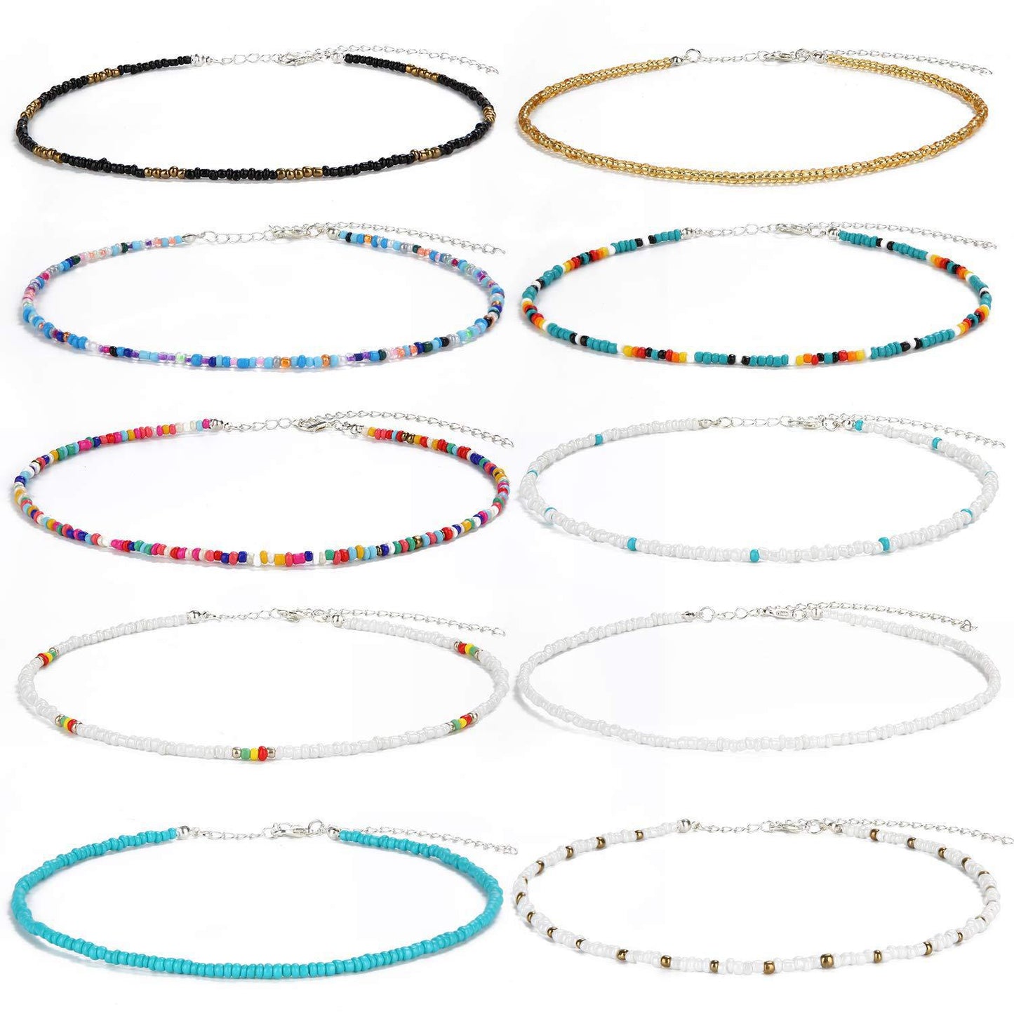 Colorful Beaded Choker Necklace Acalora