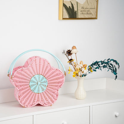 Flower-Shaped Decorative Woven Storage Basket Acalora