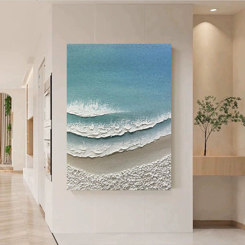Textured Coastal Waves Canvas Artwork