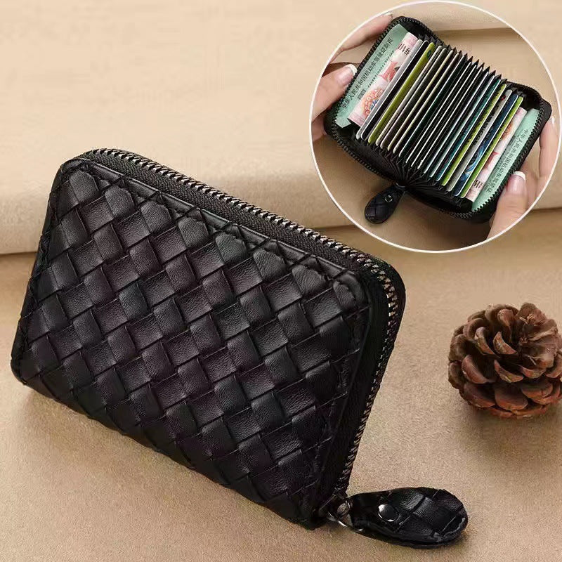 Compact Woven Zippered Card Holder Acalora