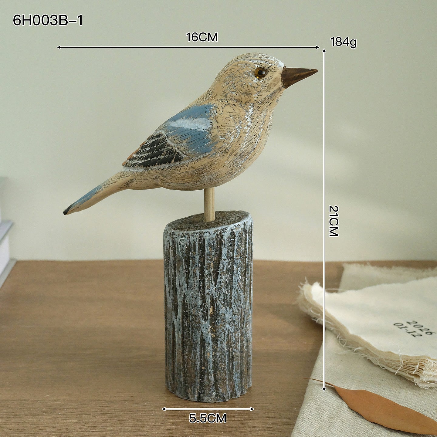 Handmade Bird Sculpture Accent