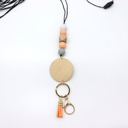 Beaded Keychain Lanyard with Decorative Tassel Acalora