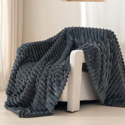 Textured Plush Throw Blanket